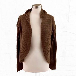 Free People Cozy Brown Mohair Cardigan L